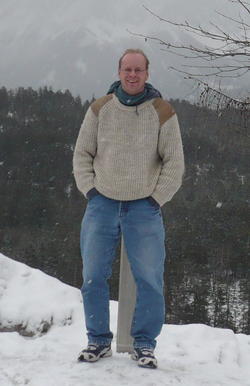 a picture of me in a wintry landscape with the Zugspitze invisible in the background